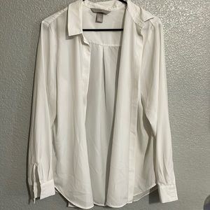 White long sleeve button up blouse